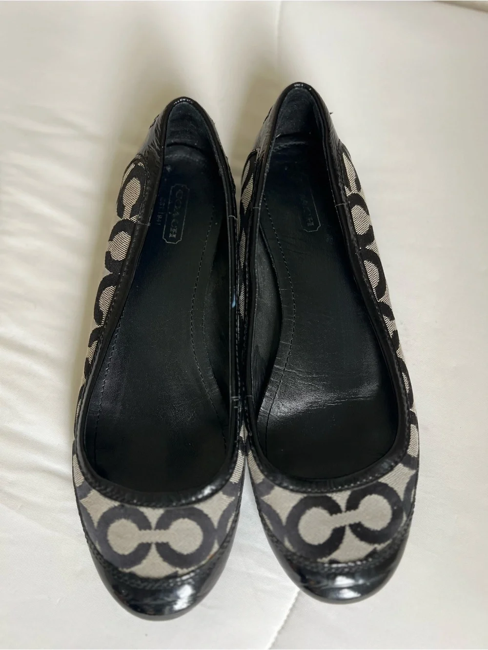 Coach Black and gray Patterned Women's Ballet Flats size 8